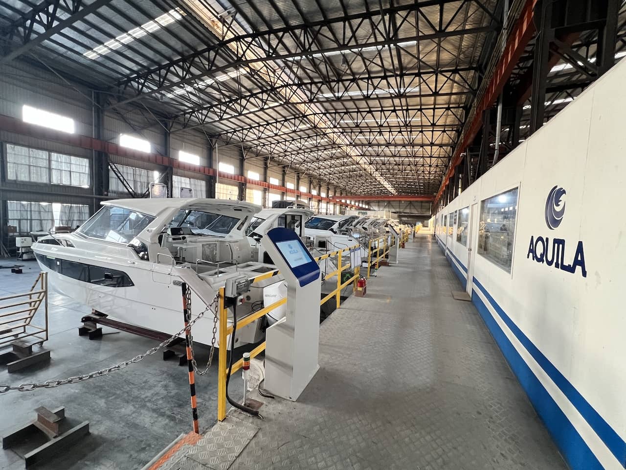 The A32S and A36S sportboat models in the production line