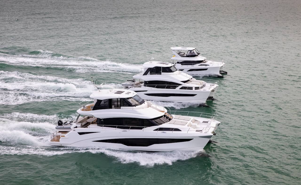 Three models in the Aquila Yacht lineup are the 70L, 54Y and 44Y.