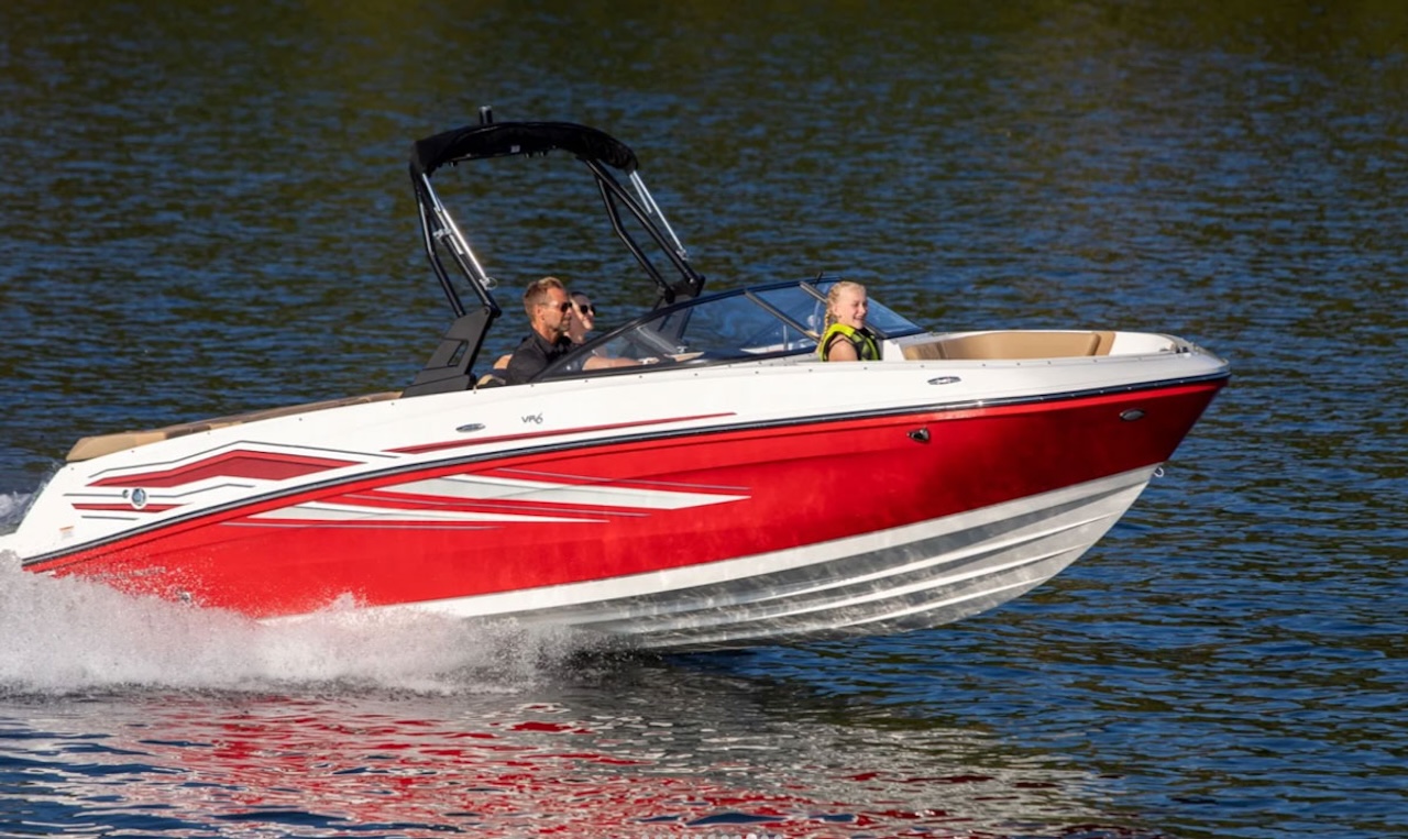 High sides in the bow mean the kids will stay inside the boat where they belong.