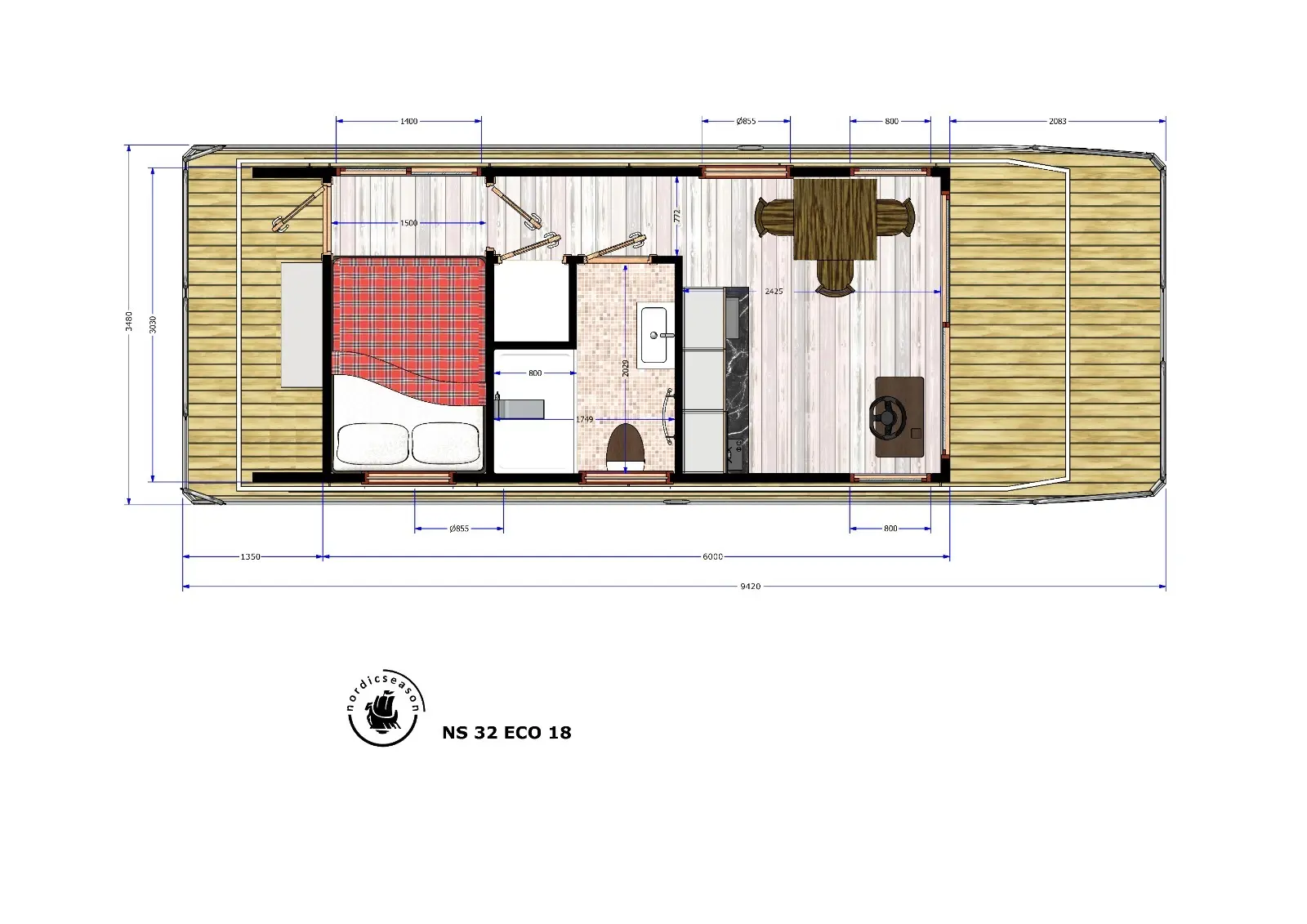 2024 Nordic ns 32 eco 18m2 houseboat