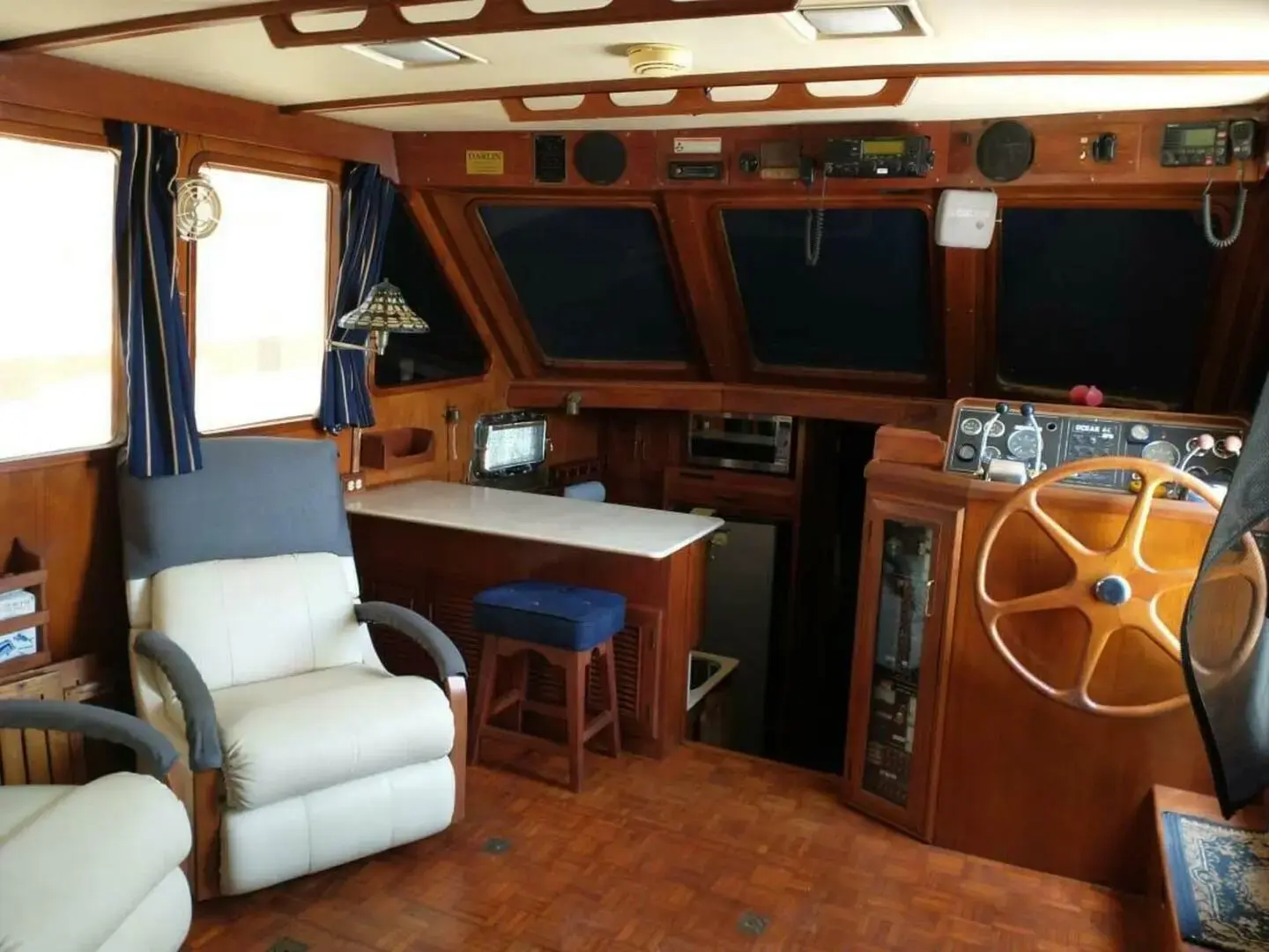 1982 Ocean 43 flush aft deck trawler