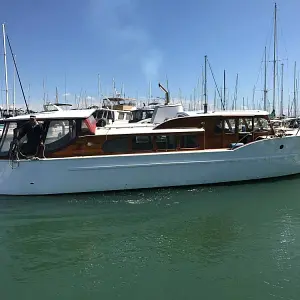 1951 Monk Tri Cabin Canoe Stern Diesel Motor Yacht