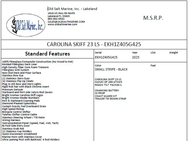 Carolina Skiff 23LS