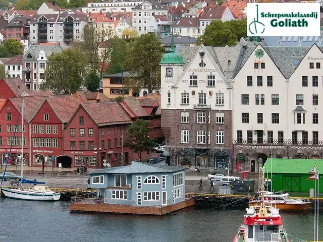 Grey Floating House Houseboat