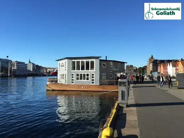 Grey Floating House Houseboat