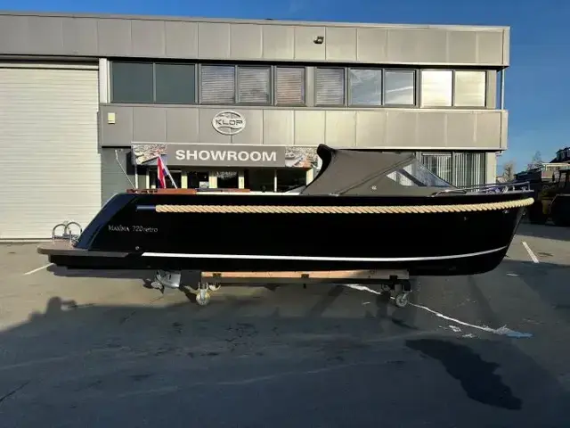 Maxima Boats 720 retro zwart wit met Honda 100 pk eindejaarsshow aanbieding for sale in Netherlands for €57,950 ($59,231)